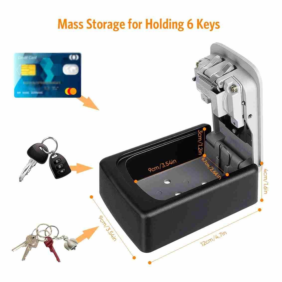 Security Key Lock Box - Wall Mount, Waterproof & 4-Digits Combination Safe