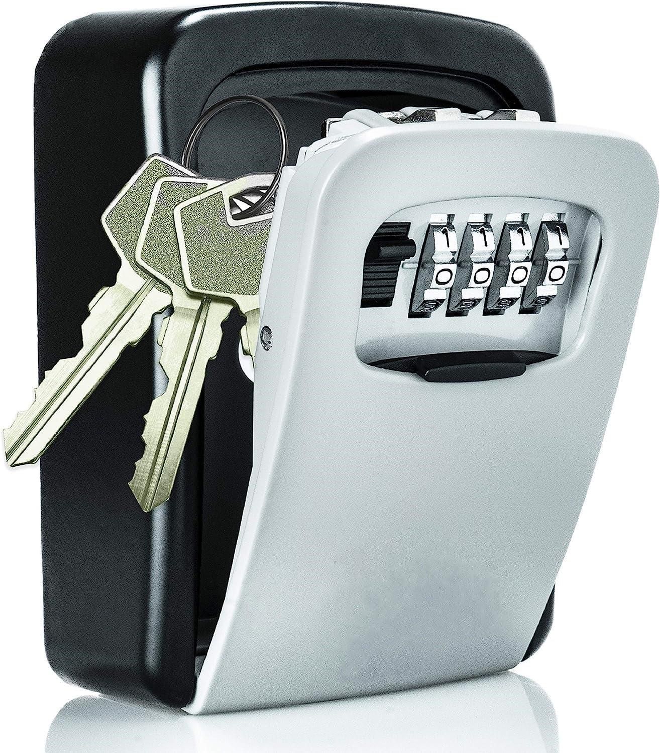 Security Key Lock Box - Wall Mount, Waterproof & 4-Digits Combination Safe
